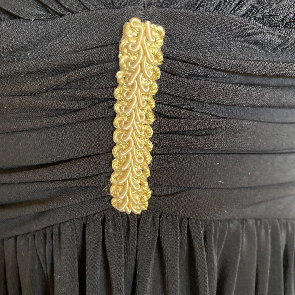 Caché | Black Gold Summer Dress | size 4 - Picture 3 of 7